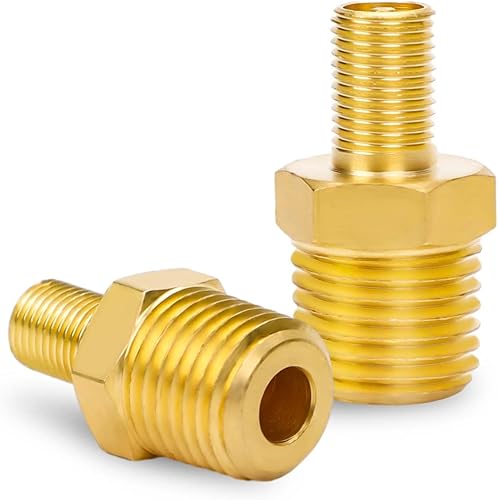 lasuroa 2 adaptadores de inflador de aire de latón, núcleo de válvula estándar de rosca NPT de 14 pulgadas, adaptador de inflador de neumáticos,