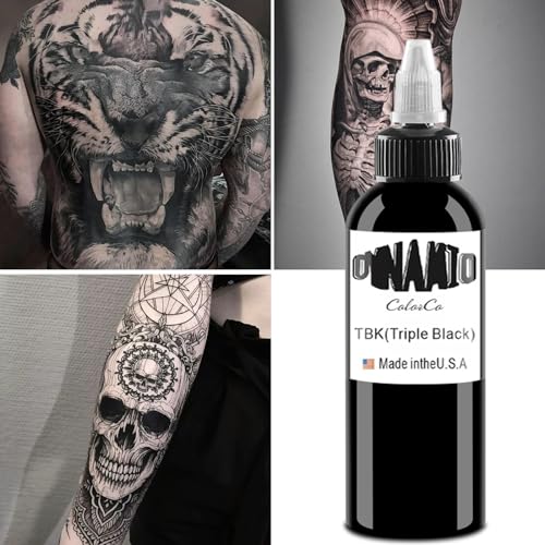 DLDN01 Schwarze Tattoo-Tinte - Neueste Stammes Färbung Permanent Body Make-up Super Schwarz (120 ML)