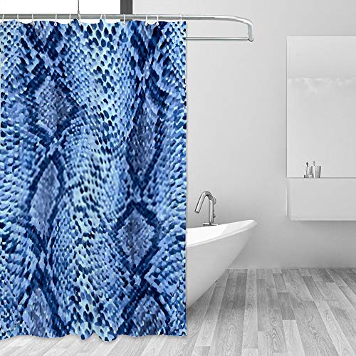 Rideau de douche serpent bleu en polyester premium avec 12 œillets - 5