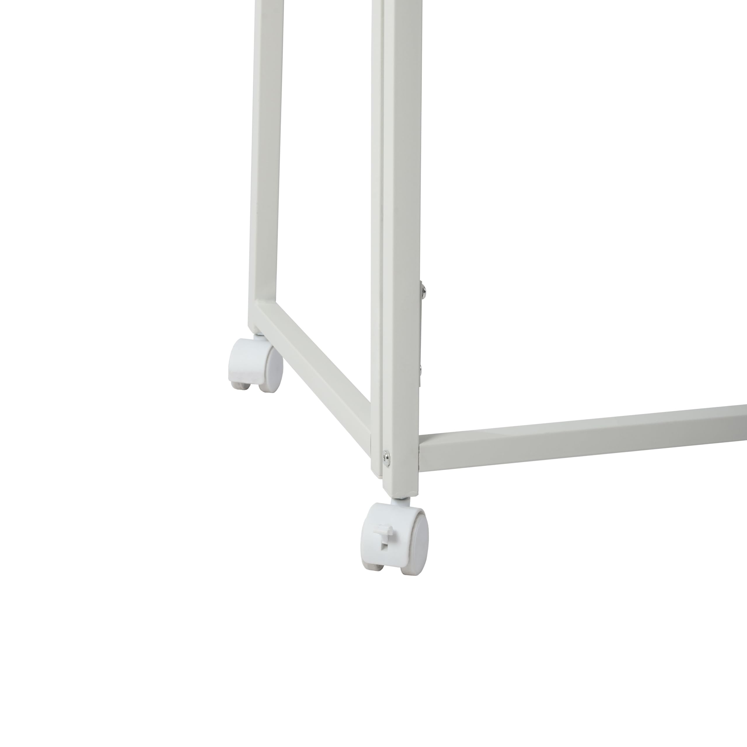MEUBLE COSY Tavolo Pieghevole con Ruote, Tavolo Multifunzionale per Soggiorno, Montaggio Facile, Piedini Regolabili Inclusi, Stile Moderno, Bianco