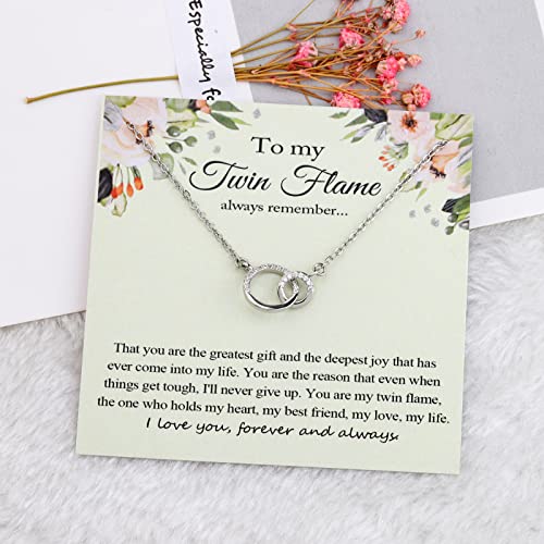 MYOSPARK Twin Flame Necklace - Spiritual Gift Message Card for Twin Flame3