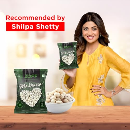 Image of Zoff Phool Makhana 100Gm | Super Crunchy & Roasted Fox Nuts | Handpicked & 100% Natural | Healthy Anytime Snack for All Ages (Pack of 2)