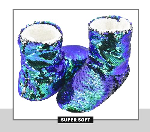 Image of Panda Bros Womens Ballerina Sequin Slippers, Bling House Slippers With Grippers