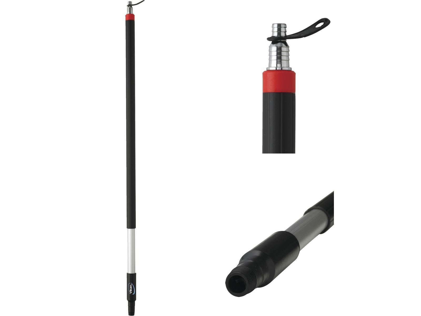 Vikan 299252 Aluminium Handle with Water Pad, 31 mm Diameter, 1025 mm Length, Black, Box of 10