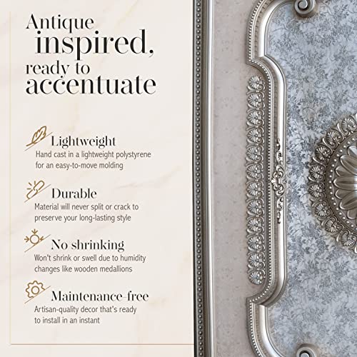 Image of Rectangular Ceiling Medallion or Fan Medallion, 94 Inches, Champagne Silver