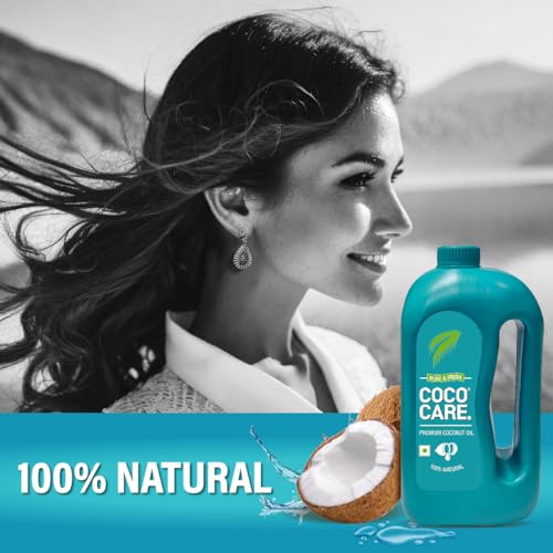 Image of Cococare Coconut Oil 100% Pure & Natural 1L | Finest Handpicked Dala Khopra from Kerala | Fresh Natural Fragrance | No Added Chemicals, Preservatives or Artificial Perfumes (Pack of 2)