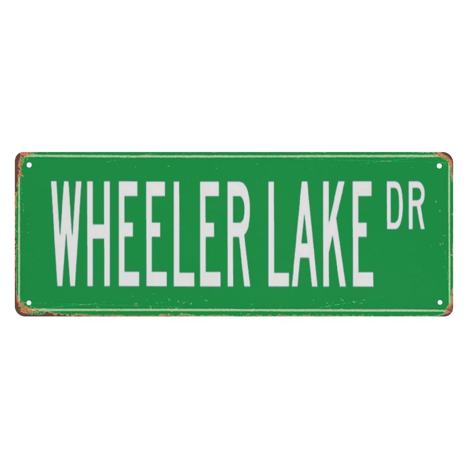 Wheeler Lake DR Retro Tin Signs Aluminum Metal Sign Art Plaque Living Room Home Kitchen Garden Wall Non-Fade Funny Decor 4x16 Inch