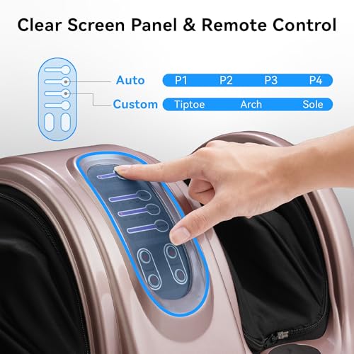 Masajeador de pies Gecheer Premium, con amasado profundo y rodillos, control remoto, nodos shiatsu, palmas de silicona suave, diseño ergonómico para pies, tobillos, pantorrillas y piernas, 7 modos de masaje, ideal como regalo miniatura 4