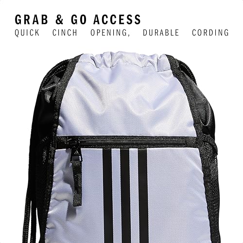 Image of adidas Unisex Alliance II Sackpack, White /Black, ONE SIZE