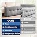 IASEAHK Headboard Pillow Queen, Triangle Pillows for Headboard, Head Board Backrest Wedge Pillow for Reading Sitting Working, Daybed Pillows with Removable Cover for Bed Dorm Sofa, Dark Grey