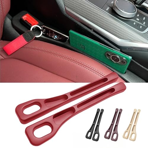 KOVOL 隙間収納 車用 シート隙間 クッション 車インテリア ポケット 軽量 隙間埋め 落下防止 小物入れ 内装パーツ 大容量 スマホ 鍵 カード収納 滑り止め加工 汎用設計 取り付け簡単 運転席 助手席 対称設計 2本入り (黒)