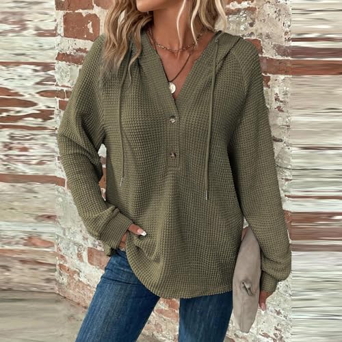 Fall-Sweatshirt-for-Women-with-Button-Design-Casual-Long-Sleeve-Hoodies-for-Women-2024-Trendy-Waffle-Knit-Hoodies