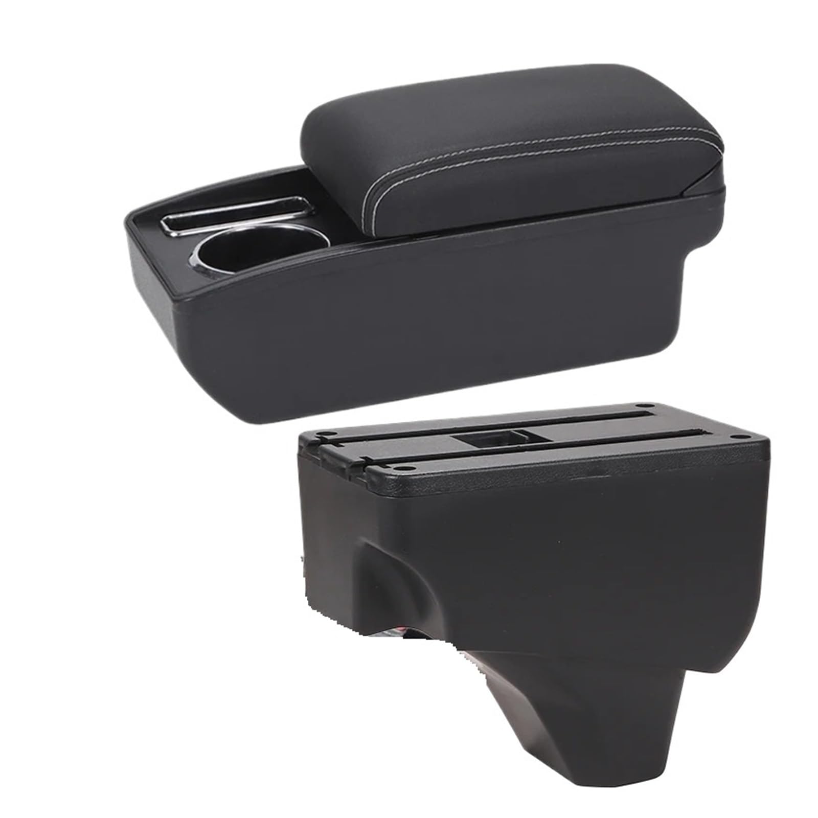 Umdjju C3 Black White Nousb For Peugeot 2008 2019-2024 Car Armrest Storage Box Dedicated Retrofit Parts Interior Accessories Car Centre Console Armrest Box(C3 Black White Nousb)