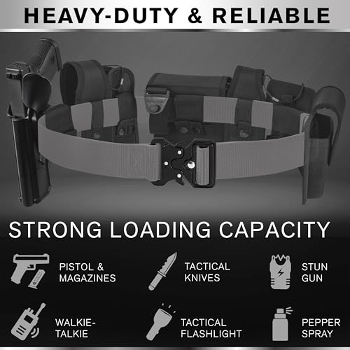 Image of TECEUM Tactical Belt - Heavy-Duty & Quick Release - Military, Work, Rigger, Duty & Utility Belt for Men