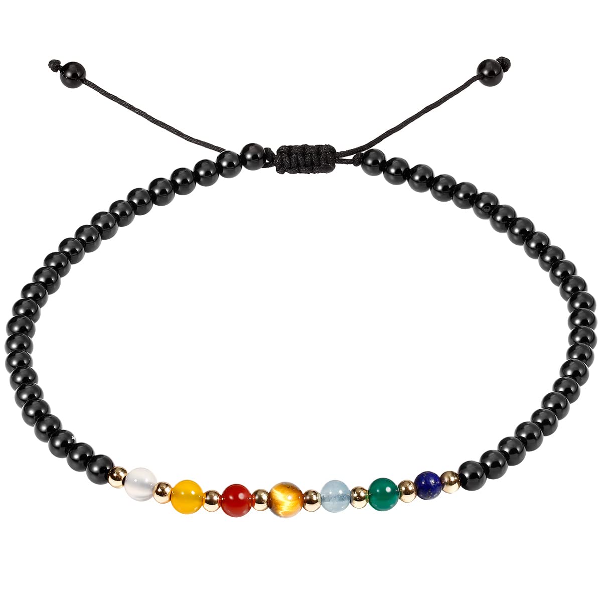 Jewever 7 Chakra Ankle Bracelets for Women Beach Foot Healing Crystals Lava Rock Essential Oils Diffuser Worry Stone Energy Balancing Meditation Yoga