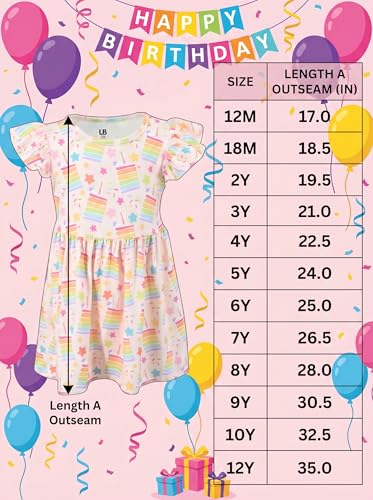 Image of Unique Baby Girls' Short Sleeve Everyday Printed Dresses for Kid and Toddler, Sizes 2T-12Y