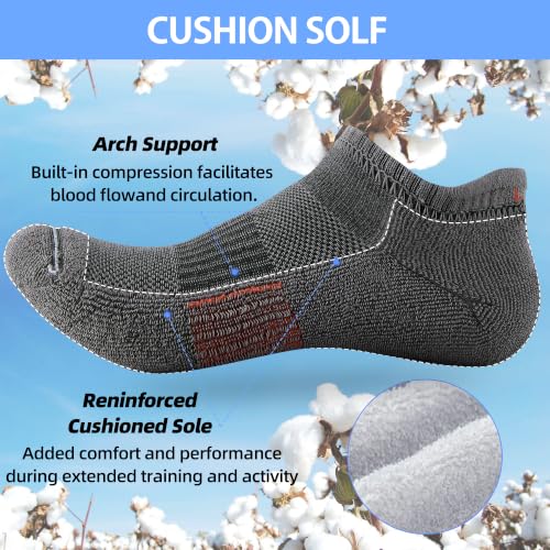 Image of ATBITER Women's Ankle Socks Cushioned Running Athletic No Show Socks-6Pairs | Ladies Low Cut Short Workout Gym Socks With Tab Non Slip for Yoga Pilates Casual Dress Flats Sneaker Shoe Size 6-8 /8-10 /10-12