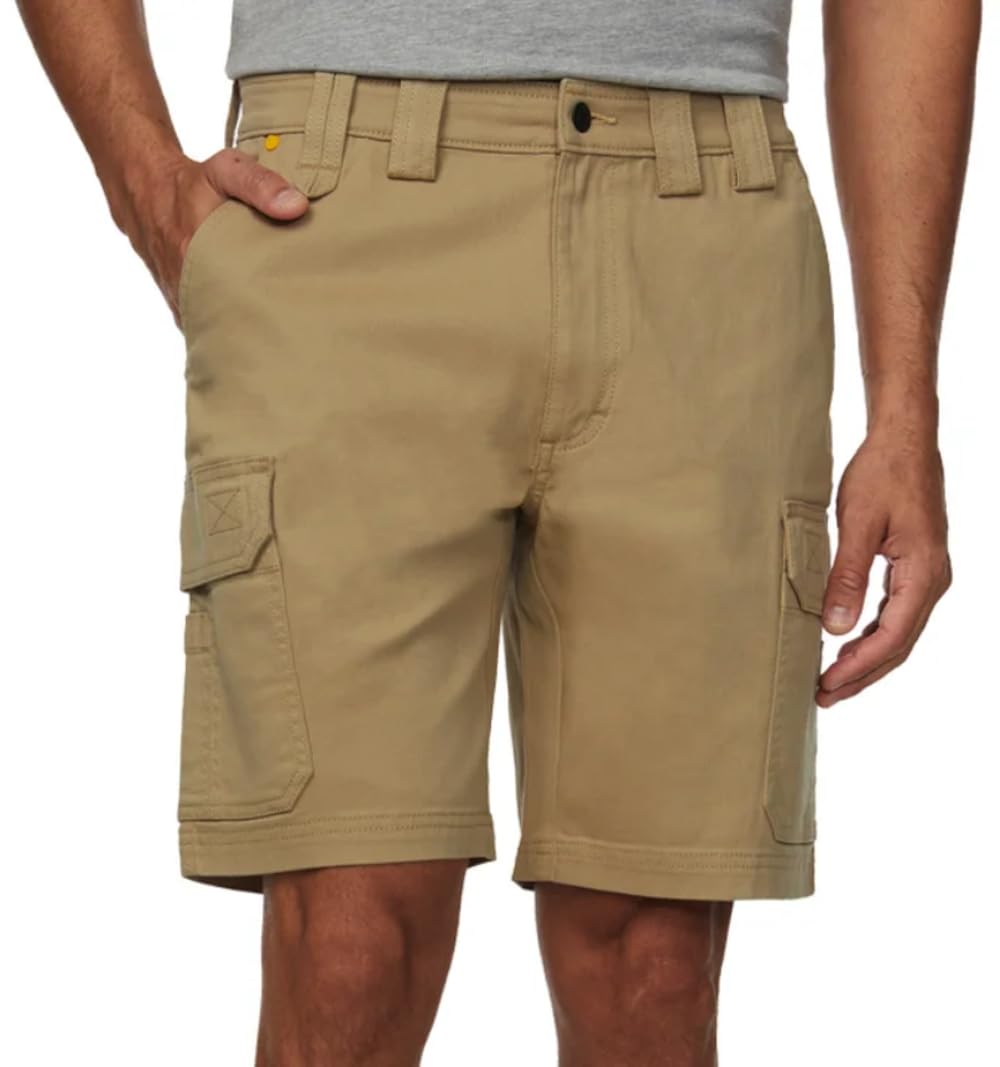 CAT Caterpillar Workwear Men's Cargo Flex Shorts (US, Numeric, 34, Regular, Regular, Tan)