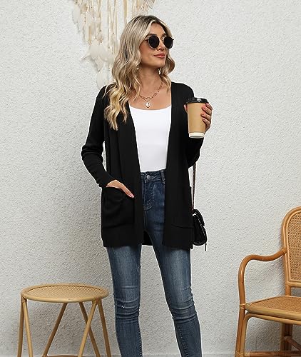 LILBETTER Womens Casual Lightweight Long Sleeve Open Front Cardigan Sweaters with Pockets4