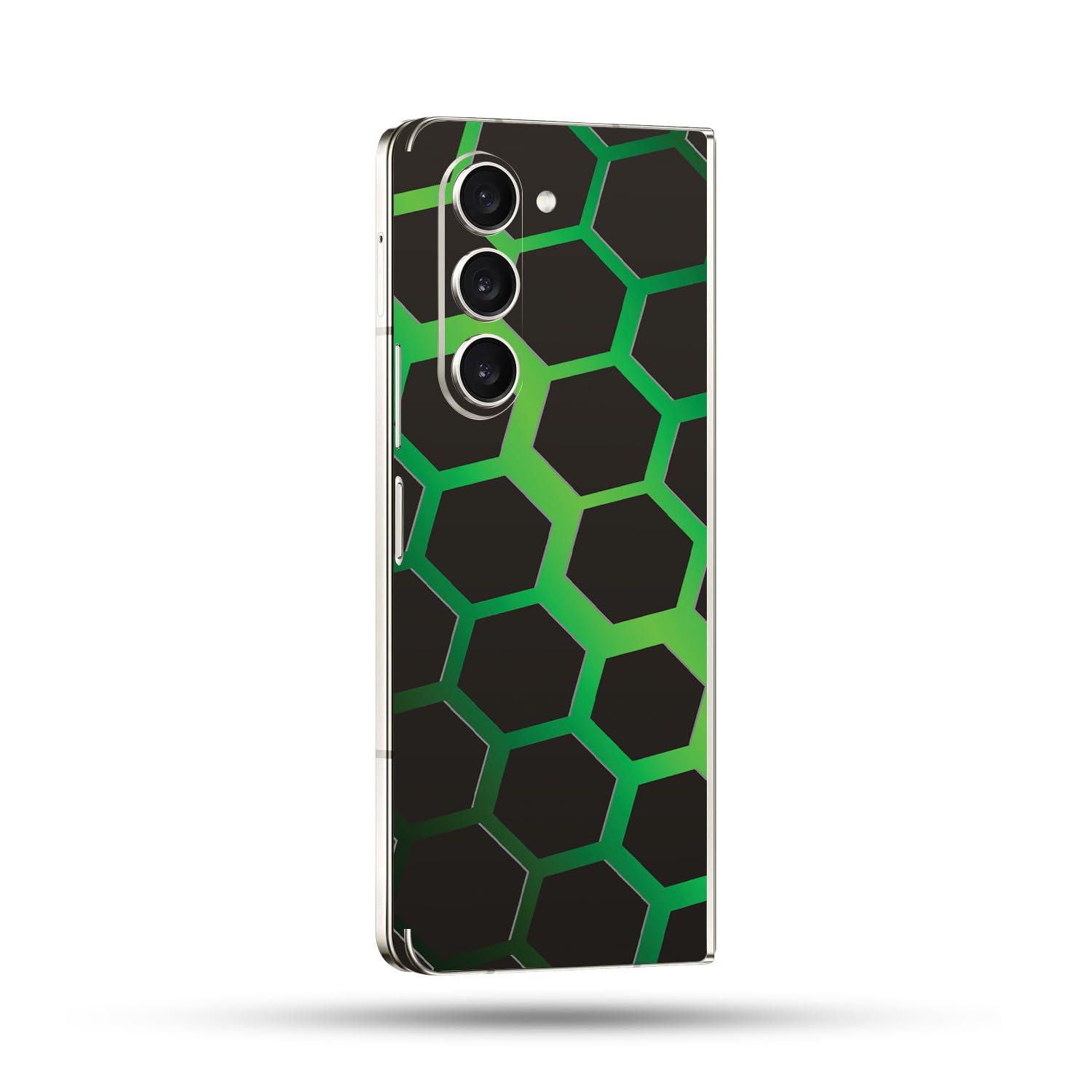 MightySkins Skin Compatible with Samsung Galaxy Z Fold 5 Full Wrap - Green Hex | Protective, Durable, and Unique Vinyl Decal wrap Cover | Easy to Apply, Remove, and Change Styles | Made in The USA
