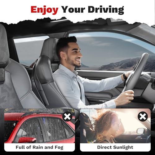Image of Canvcle Equinox Rain Guards - Window Visors for Chevrolet /Chevy Equinox 2018-2024, Outside-Mount Tape-On Side Window Wind Deflectors for Equinox Accessories, Vent Visors Shades Rainproof Black 4PCS