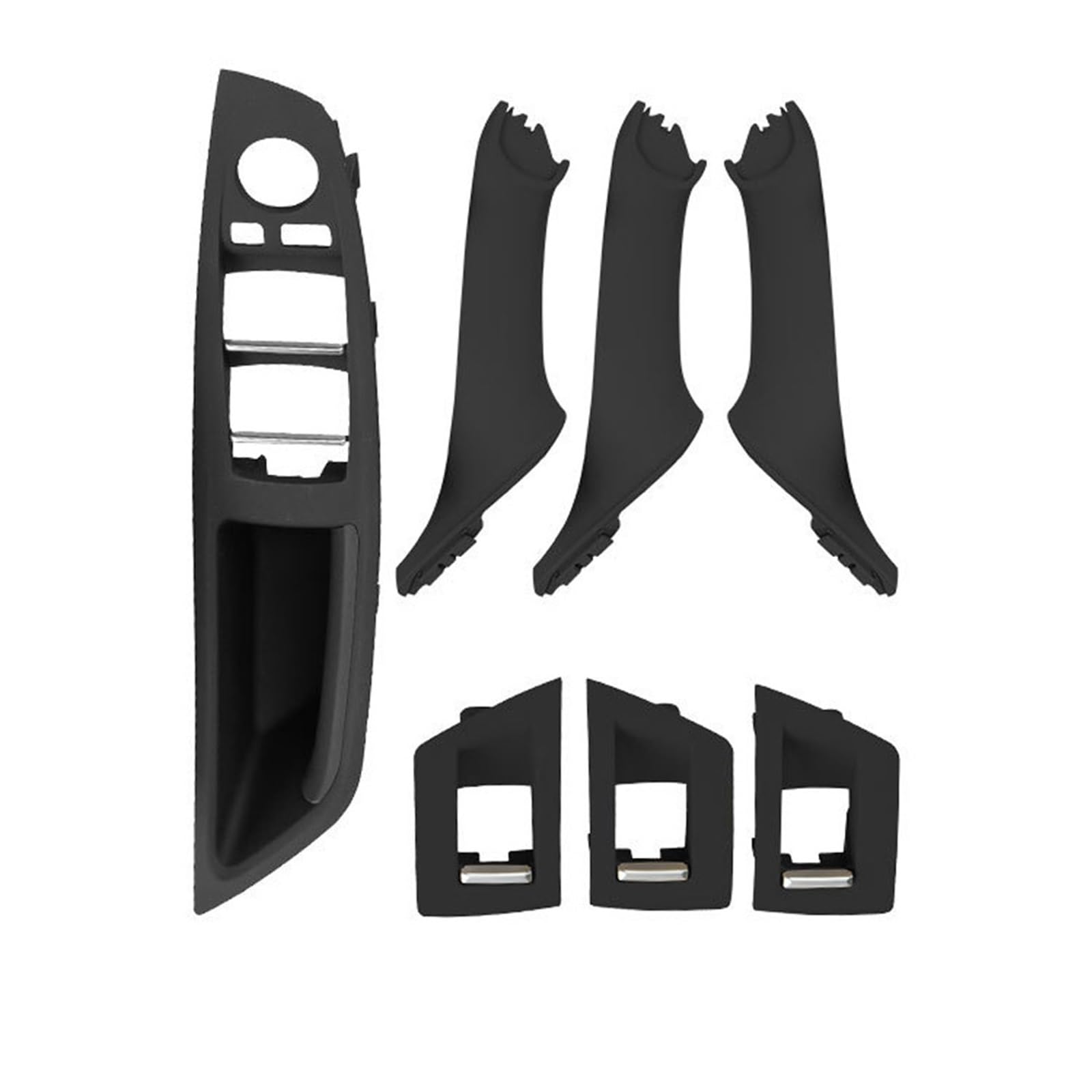 OEXRIGRU Car Interior Door Handles for BMW 5 Series F10 F18 LHD Car Interior Door Handle Plate Decorative Cover 7pcs(Black)