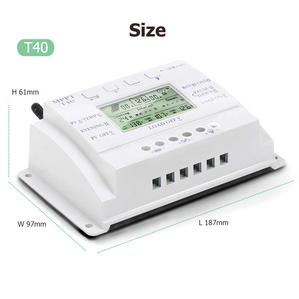 Amazon.co.jp: MPPT T-40 ソーラー充電コントローラー 12V 24V 最大48V