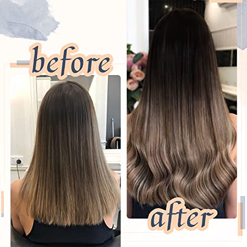 RUNATURE Tape in Hair Extensions Human Hair Dark Brown Tape Hair Extensions Real Human Hair 22 Inch Invisible Tapes Remy Straight Balayage Brown to Brown Hair 20pcs 50g #2/6/18 - Image 2