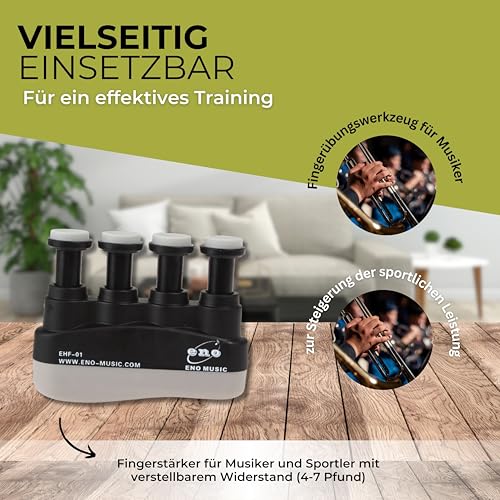 HeroSports Vingertrainer - Handtrainer - Vingeroefeningshulpmiddel voor muzikanten - individueel vingertraining - Vingerversterker met verstelbare weerstand 2-3 kg - Handkracht versterken - Afbeelding 3