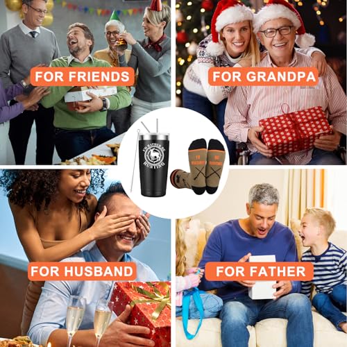 Hunting Gifts for Men, Insulated Tumbler 20 oz Coffee Travel Mug and Funny Socks, Hunter Christmas Gifts for Him Dad Husband Boyfriend Grandpa Son - Image 7