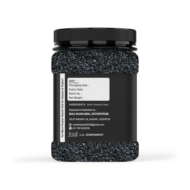 Image of KraveYum Black Sesame Seeds for Eating 100gm | Whole Fresh and Natural Unhulled Kale | Black Til Seed for Weight Management, Indian Spice | Kaale Til