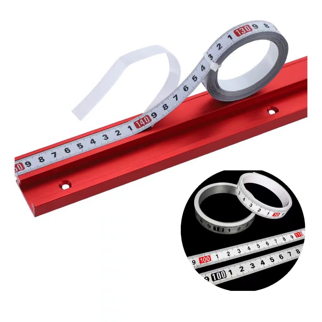 Tape Measure Self-Adhesive Carbon Steel, Workbench Ruler, (Left to Right), Silver Positive 1M Length x 13MM Width
