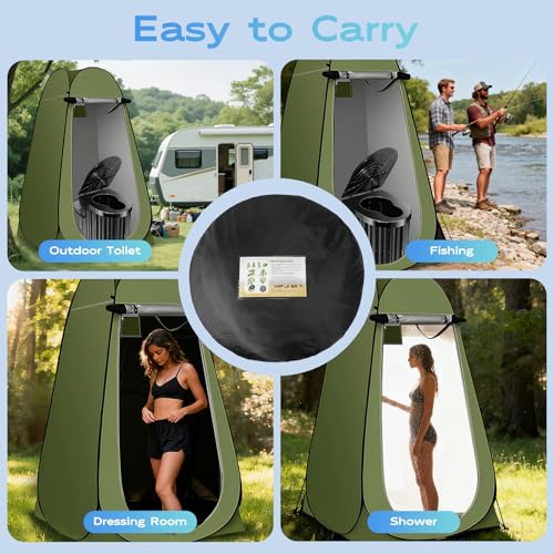 Clirass Camping Toilet con Tienda de Privacidad Plegable, Baño Portátil para Exteriores, Tienda de Ducha y Vestidor con Bolsa para Viajes en RV, Camión, Playa y Pesca miniatura 5
