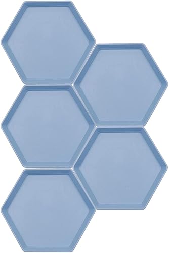 Miniatura 10 de Incauca Paquete de 5 mini platos ligeros de paja de trigo de 6 pulgadas, platos de postre hexagonales reutilizables, platos pequeños, platos