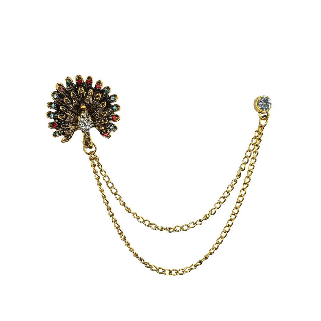 Kavove The Colorful Peacock Golden Colour Brooch (B0CRP39DZ5) Amazon Price History, Amazon Price Tracker