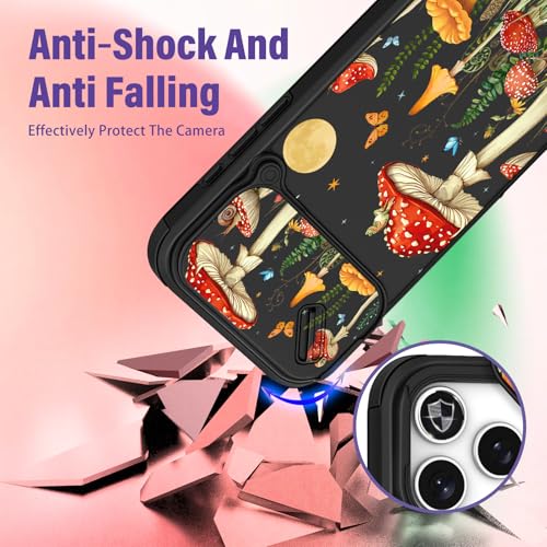 Image of Funermei for iPhone 17 Pro Max Case - Women Girls Cute Phone Cover Pretty Girly Aesthetic Black Butterfly Unique Design with Slide Camera Cover and Dual Protection Funda for iPhone 17 Pro Max Case