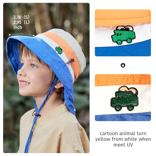 Kids Bucket Hat with Neck Flap UPF50+ Sun Protection Foldable Toddler Sun Hat for Boys and Girls4
