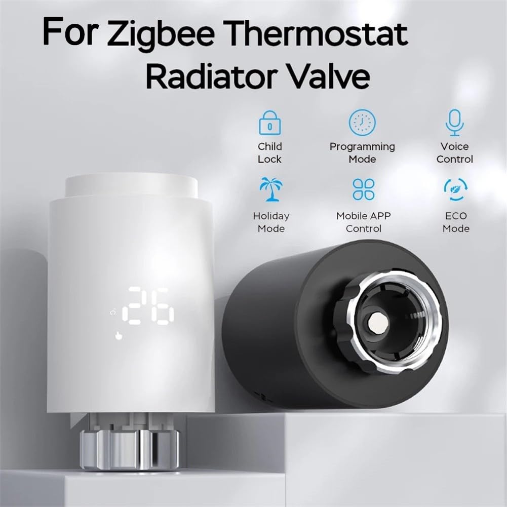 KiraKira Tuya do termostatu Zigbee zawór grzejnikowy, programowalny TRV ze sterowaniem aplikacją, temperatura 5-45° dla zakresu, harmonogram wielu trybów