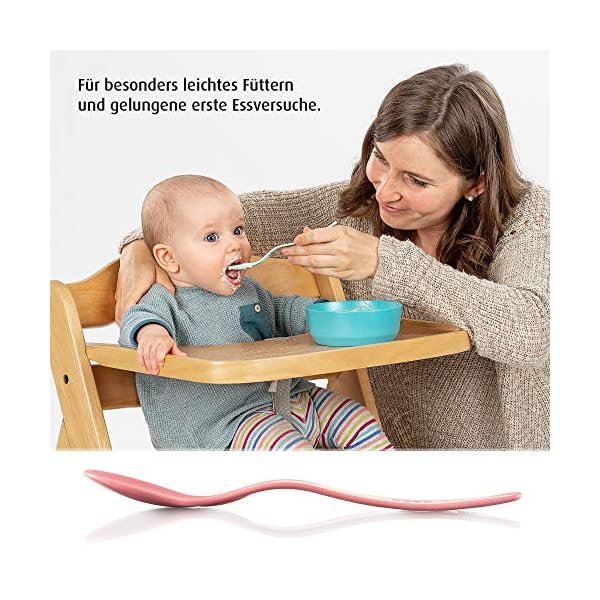 Reer 23022 BabySpoon Fütterlöffel-Set, 5 Stück, Babylöffel, Fütterlöffel mit extra langem Griff, mehrfarbig – Bild 3