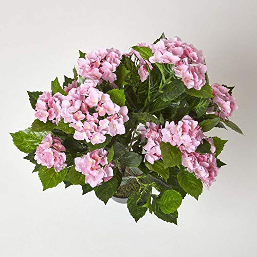 HOMESCAPES Roze Hortensia Kunstplant met Zwarte Pot, 85 cm (2,8 ft) - Afbeelding 3