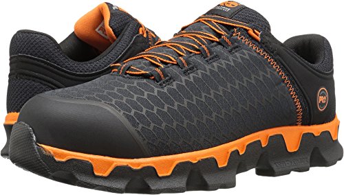 Image of Timberland PRO Men's Powertrain Sport Alloy Safety Toe Industrial Athletic Work Shoe, Black /Orange, 15 W