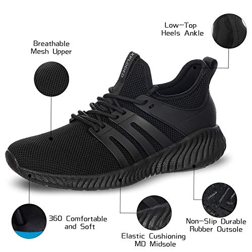 Mens Sneakers Walking Shoes - Memory Foam Athletic Tennis Running Workout Gym Ultra Lightweight Breathable Jogging Sports Shoes Slip on Casual Sneaker3