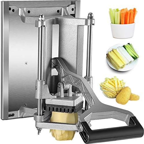 VEVOR Commercial French Fry Cutter Vegetable Chopper, 3/8 inch blade, silver