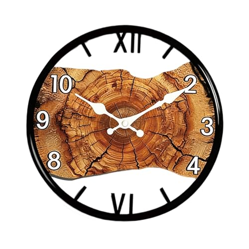 Horloge murale moderne F Fityle en bois rond avec chiffres romains