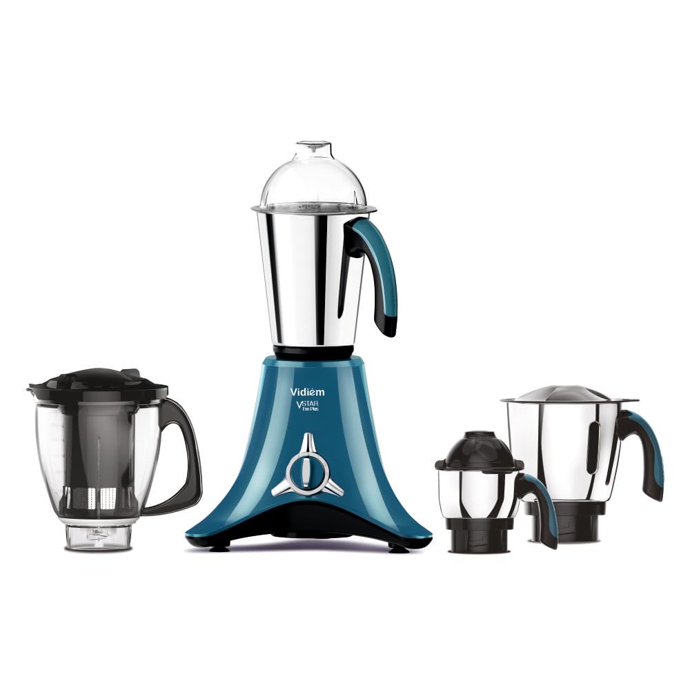 Vidiem ABS Mg 541 A Vstar Evo Plus 750 Watts Mixer Grinder (4 Jars, Grey With Orange)-image-34