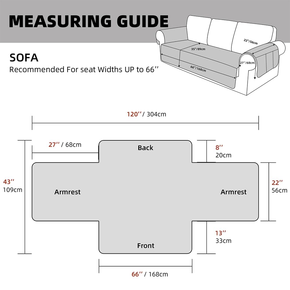 Hggzeg Sofa Cover 3 Seater, Waterproof and Non-Slip Sofa Protectors Slipcover with Side Pocket - Image 2