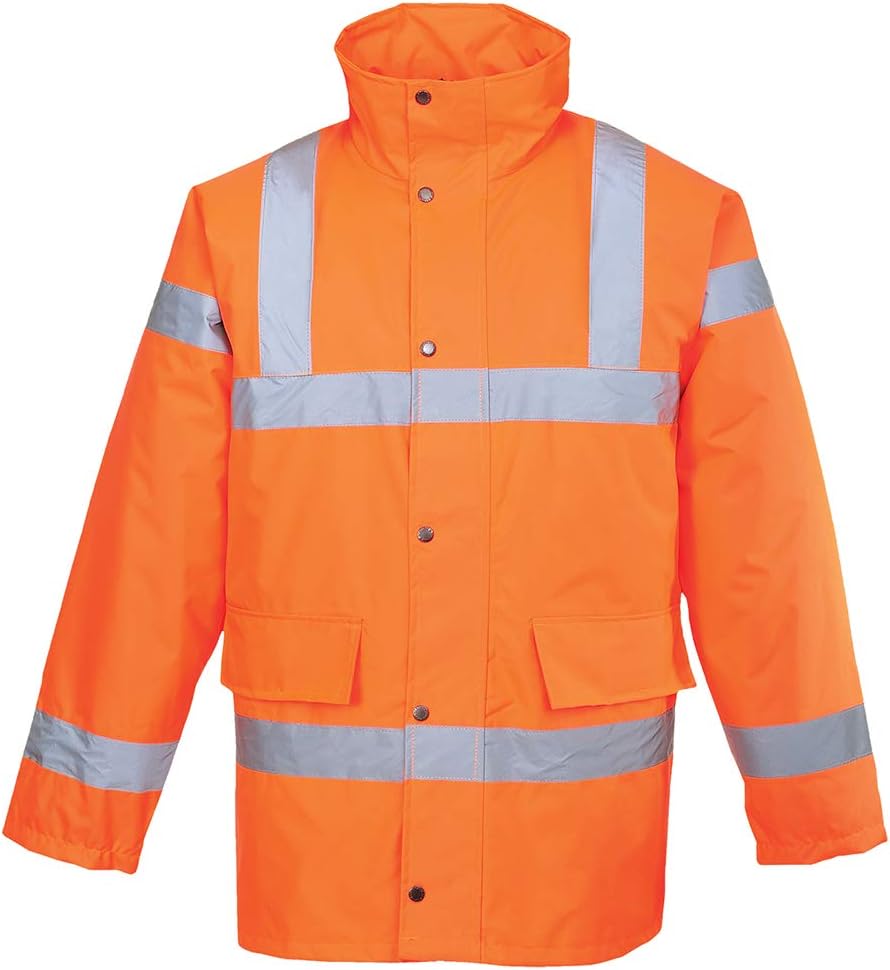 Portwest Hi-Vis Traffic Jacket Viz Insulated Safety Visability Work Bomber Rain ANSI 3, Medium