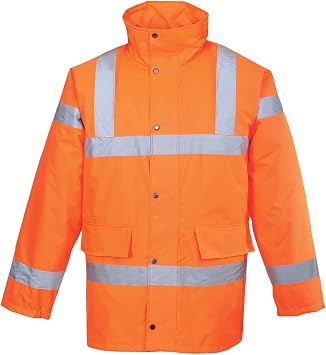 Portwest Hi-Vis Traffic Jacket Viz Insulated Safety Visability Work Bomber Rain ANSI 3, 5XL