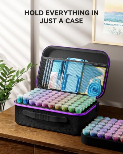 Image of ARTDOT 120 Slots Storage Container for Diamond Art Kits for Adults,Portable Bead Storage Boxes for Diamond Painting Accessories and Tools