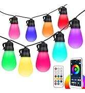 Rgbw Outdoor String Lights Edison Bulbs Patio Lights Commercial Grade Exterior Christmas Lighting...